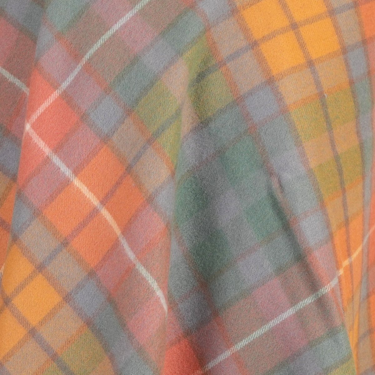 Edinburgh Lambswool Tartan Stole - Soft Luxury Check Wrap with Fringe - Buchanan Antique - Heritage Of Scotland -
