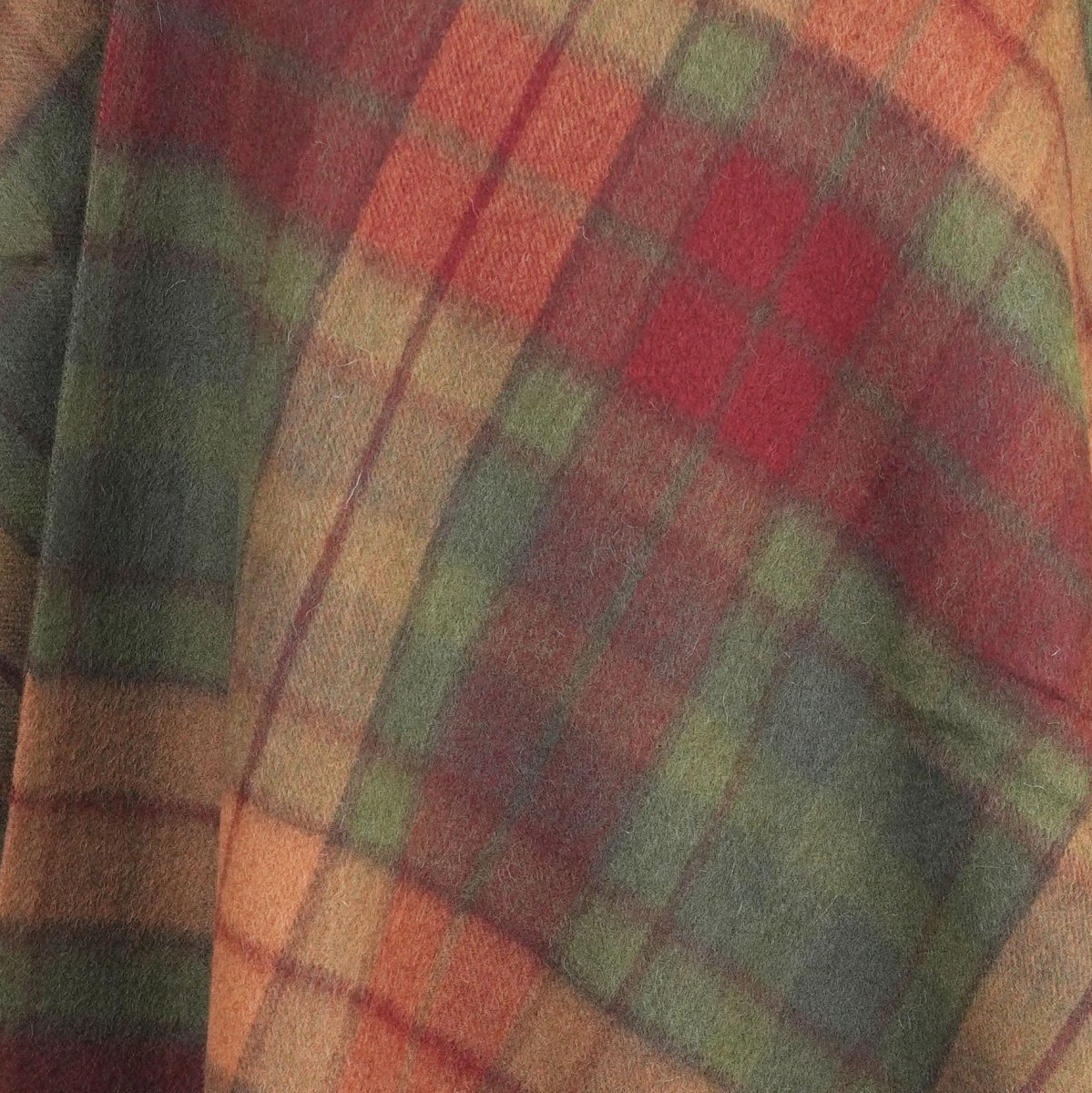 Edinburgh Lambswool Tartan Stole - Soft Luxury Check Wrap with Fringe - Buchanan Autumn - Heritage Of Scotland -