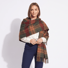 Edinburgh Lambswool Tartan Stole - Soft Luxury Check Wrap with Fringe - Buchanan Autumn - Heritage Of Scotland -