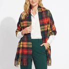 Edinburgh Lambswool Tartan Stole - Soft Luxury Check Wrap with Fringe - Buchanan Modern - Heritage Of Scotland -