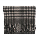 Edinburgh Lambswool Tartan Stole - Soft Luxury Check Wrap with Fringe - Chequer Tartan Dark Grey - Heritage Of Scotland -