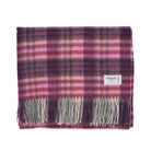 Edinburgh Lambswool Tartan Stole - Soft Luxury Check Wrap with Fringe - Cluster Gingham Astral and Berry - Heritage Of Scotland -