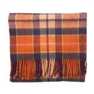 Edinburgh Lambswool Tartan Stole - Soft Luxury Check Wrap with Fringe - Cragg Check Ginger - Heritage Of Scotland -