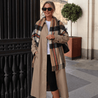 Edinburgh Lambswool Tartan Stole - Soft Luxury Check Wrap with Fringe - Exploded Thomson Camel - Heritage Of Scotland -