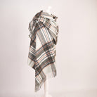 Edinburgh Lambswool Tartan Stole – Soft Luxury Check Wrap with Fringe - Royal Stewart Vintage Duck Egg - Heritage Of Scotland -