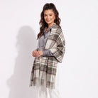 Edinburgh Lambswool Tartan Stole – Soft Luxury Check Wrap with Fringe - Royal Stewart Vintage Duck Egg - Heritage Of Scotland -