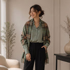 Edinburgh Lambswool Tartan Stole - Soft Luxury Check Wrap with Fringe - Royal Stewart Vintage Green - Heritage Of Scotland -