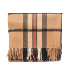 Edinburgh Lambswool Tartan Stole - Soft Luxury Check Wrap with Fringe - Thomson Camel - Heritage Of Scotland -