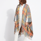 Edinburgh Long Lambswool Tartan Cape – Premium Plaid Wrap - Buchanan Acient - Heritage Of Scotland -