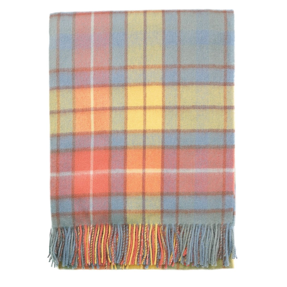 Edinburgh Long Lambswool Tartan Cape – Premium Plaid Wrap - Buchanan Acient - Heritage Of Scotland -