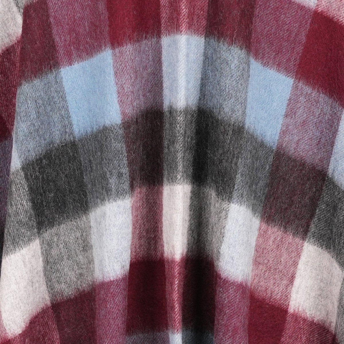 Edinburgh Long Lambswool Tartan Cape – Premium Plaid Wrap - Checkers Burgundy - Heritage Of Scotland -