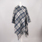 Edinburgh Long Lambswool Tartan Cape – Premium Plaid Wrap - Tweed Tartan Dover - Grey Check - Heritage Of Scotland -