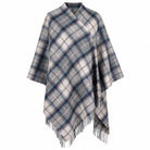 Edinburgh Long Lambswool Tartan Cape – Premium Plaid Wrap - Tweed Tartan Dover - Grey Check - Heritage Of Scotland -