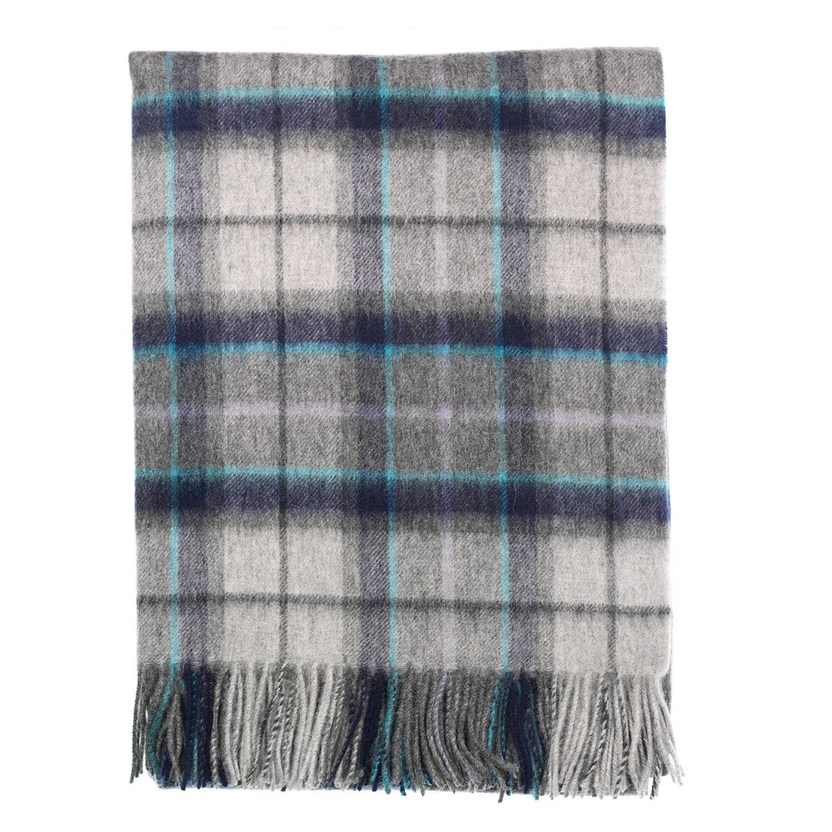 Edinburgh Long Lambswool Tartan Cape – Premium Plaid Wrap - Tweed Tartan Dover - Grey Check - Heritage Of Scotland -