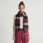 Edinburgh Premium Lightweight Cashmere Scarf - Soft Luxury Wrap - 5 Square Tartan - Blue and Black - Heritage Of Scotland -