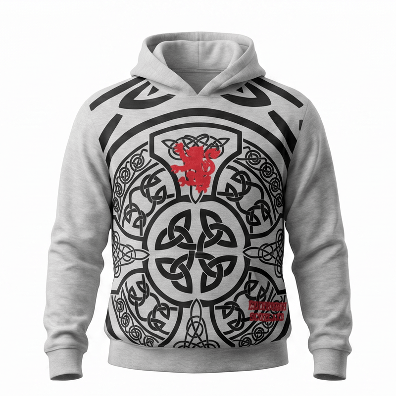 Edinburgh Scotland Celtic Knot Hoodie – Grey | Heritage Inspired Hooded Sweatshirt - Heritage Of Scotland - S