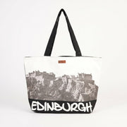 Edinburgh Shoulder Bag with Zip – Large City Print Tote Bag - Heritage Of Scotland - 