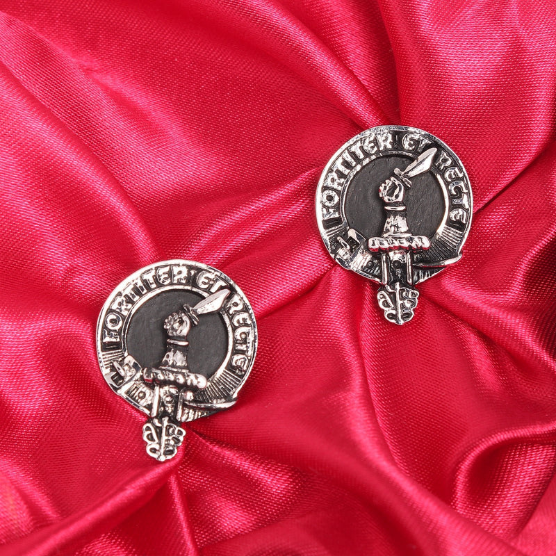 Elliot Clan Badge, Kilt Pin, Lapel Pin, Cufflinks, Keyring/Key Fob & Gift Set — Fine Pewter by Art Pewter — Made in Scotland (Shiny Finish) - Heritage Of Scotland - Cufflinks