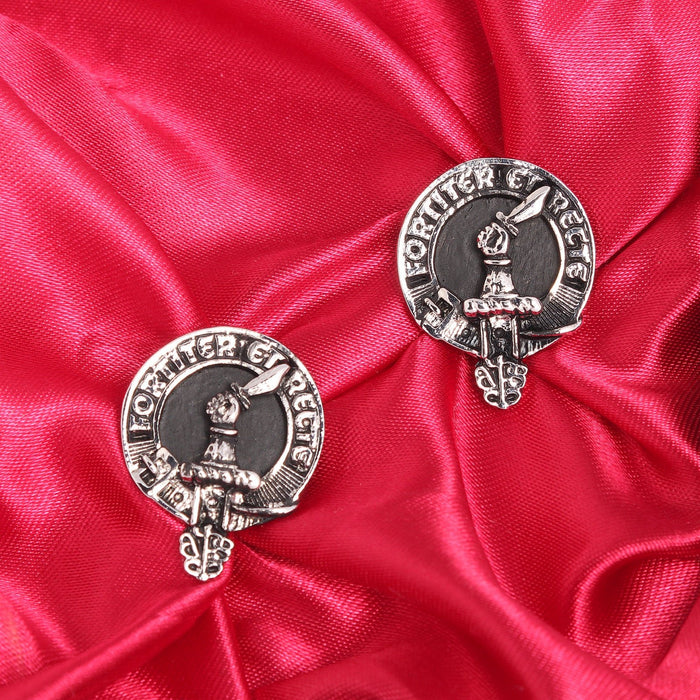 Elliot Clan Badge, Kilt Pin, Lapel Pin, Cufflinks, Keyring/Key Fob & Gift Set — Fine Pewter by Art Pewter — Made in Scotland (Shiny Finish) - Heritage Of Scotland - Cufflinks