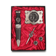 Erskine Clan Badge, Kilt Pin, Lapel Pin, Cufflinks, Keyring/Key Fob & Gift Set — Fine Pewter by Art Pewter — Made in Scotland (Shiny Finish) - Heritage Of Scotland - Gift Set