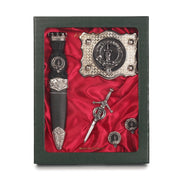 Erskine Clan Badge, Kilt Pin, Lapel Pin, Cufflinks, Keyring/Key Fob & Gift Set — Fine Pewter by Art Pewter — Made in Scotland (Shiny Finish) - Heritage Of Scotland - Gift Set
