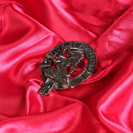 Farquharson Clan Badge, Kilt Pin, Lapel Pin, Cufflinks, Keyring/Key Fob & Gift Set — Fine Pewter by Art Pewter — Made in Scotland (Shiny Finish) - Heritage Of Scotland - Badge