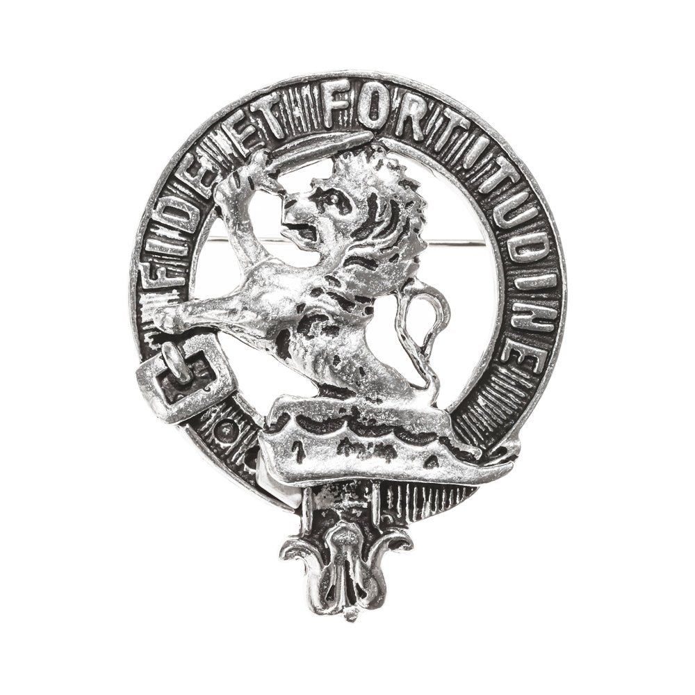 Farquharson Clan Badge, Kilt Pin, Lapel Pin, Cufflinks, Keyring/Key Fob & Gift Set — Fine Pewter by Art Pewter — Made in Scotland (Shiny Finish) - Heritage Of Scotland - Badge