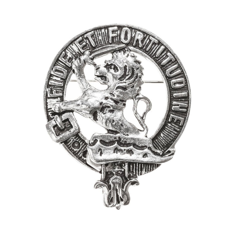 Farquharson Clan Badge, Kilt Pin, Lapel Pin, Cufflinks, Keyring/Key Fob & Gift Set — Fine Pewter by Art Pewter — Made in Scotland (Shiny Finish) - Heritage Of Scotland - Badge