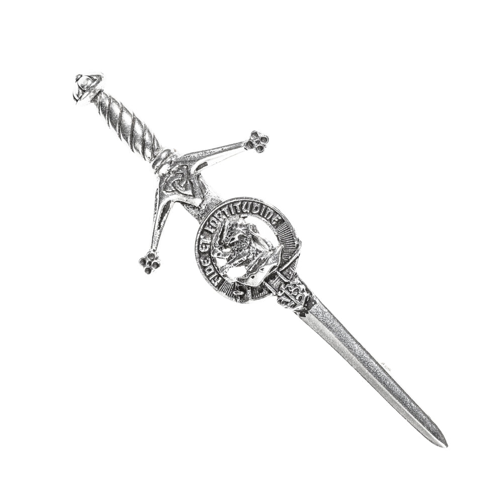 Farquharson Clan Badge, Kilt Pin, Lapel Pin, Cufflinks, Keyring/Key Fob & Gift Set — Fine Pewter by Art Pewter — Made in Scotland (Shiny Finish) - Heritage Of Scotland - Kilt Pin