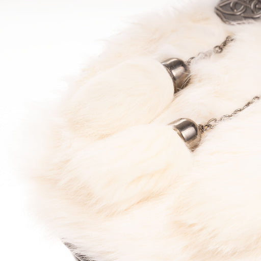 F/D Highland Cow Cantle Sporran Rabbit Fur (White) - Heritage Of Scotland - RABBIT FUR (WHITE)