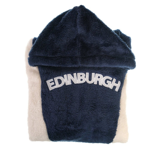Fluffy Scotland Hoodie Navy Red – Soft Sherpa Fleece Edinburgh Hoody - Heritage Of Scotland - XS