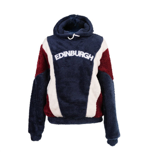 Fluffy Scotland Hoodie Navy Red – Soft Sherpa Fleece Edinburgh Hoody - Heritage Of Scotland - XS