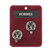 Forbes Clan Badge, Kilt Pin, Lapel Pin, Cufflinks, Keyring/Key Fob & Gift Set — Fine Pewter by Art Pewter — Made in Scotland (Shiny Finish) - Heritage Of Scotland - Cufflinks