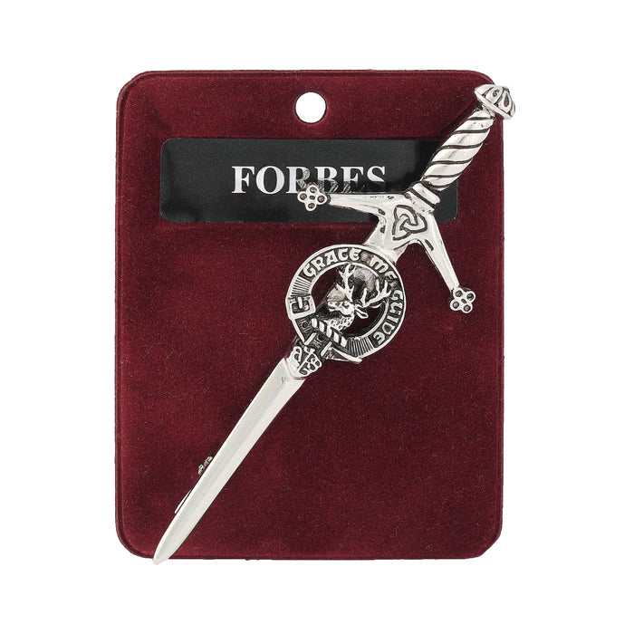Forbes Clan Badge, Kilt Pin, Lapel Pin, Cufflinks, Keyring/Key Fob & Gift Set — Fine Pewter by Art Pewter — Made in Scotland (Shiny Finish) - Heritage Of Scotland - Kilt Pin