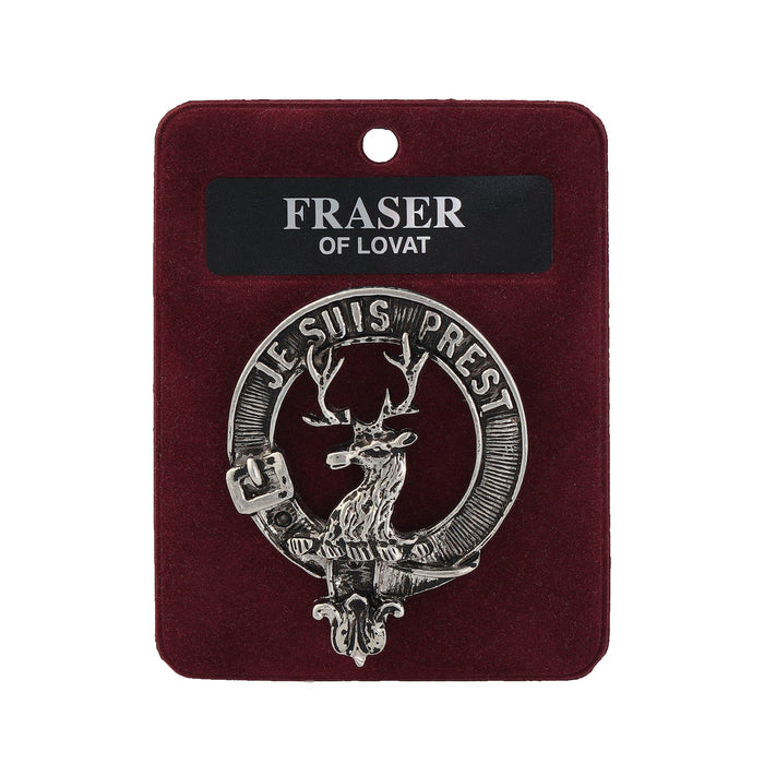 Fraser of Lovat Clan Badge, Kilt Pin, Lapel Pin, Cufflinks, Keyring/Key Fob & Gift Set — Fine Pewter by Art Pewter — Made in Scotland (Shiny Finish) - Heritage Of Scotland - Badge