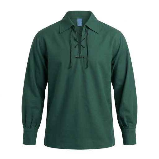 Gents Deluxe Ghillie Shirt Green - Heritage Of Scotland - GREEN / S