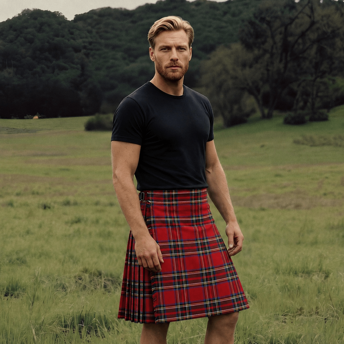 Gents Full Deluxe Kilt Stewart Royal - Heritage Of Scotland - Stewart Royal