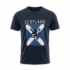 Gents Scotland Distressed Saltire Lion T-Shirt - Heritage Of Scotland - NAVY / S