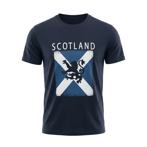 Gents Scotland Distressed Saltire Lion T-Shirt - Heritage Of Scotland - NAVY / S
