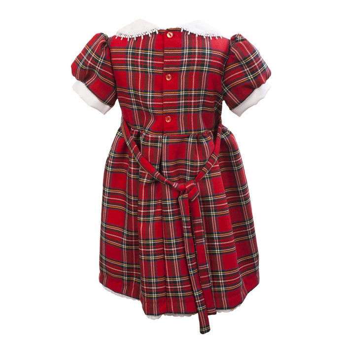 Girls Tartan Dress With Belt Stewart Royal - Heritage Of Scotland - STEWART ROYAL