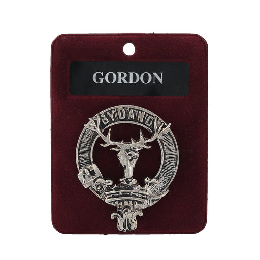 Gordon Clan Badge, Kilt Pin, Lapel Pin, Cufflinks, Keyring/Key Fob & Gift Set — Fine Pewter by Art Pewter — Made in Scotland (Shiny Finish) - Heritage Of Scotland - Badge