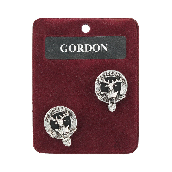 Gordon Clan Badge, Kilt Pin, Lapel Pin, Cufflinks, Keyring/Key Fob & Gift Set — Fine Pewter by Art Pewter — Made in Scotland (Shiny Finish) - Heritage Of Scotland - Cufflinks
