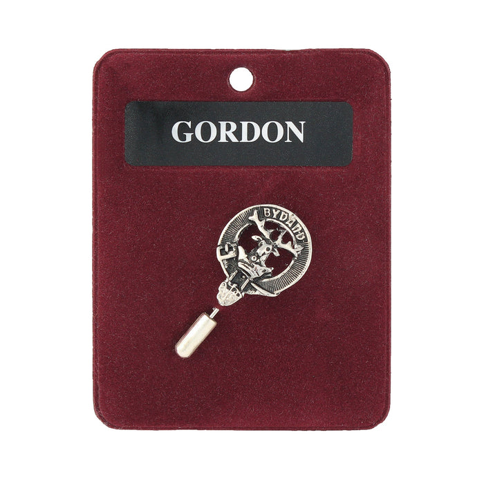 Gordon Clan Badge, Kilt Pin, Lapel Pin, Cufflinks, Keyring/Key Fob & Gift Set — Fine Pewter by Art Pewter — Made in Scotland (Shiny Finish) - Heritage Of Scotland - Lapel Pin