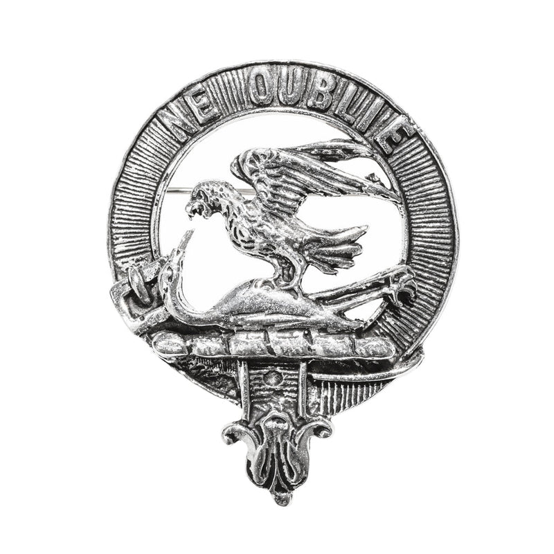 Graham Clan Badge, Kilt Pin, Lapel Pin, Cufflinks, Keyring/Key Fob & Gift Set — Fine Pewter by Art Pewter — Made in Scotland (Shiny Finish) - Heritage Of Scotland - Badge