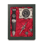 Graham Clan Badge, Kilt Pin, Lapel Pin, Cufflinks, Keyring/Key Fob & Gift Set — Fine Pewter by Art Pewter — Made in Scotland (Shiny Finish) - Heritage Of Scotland - Gift Set