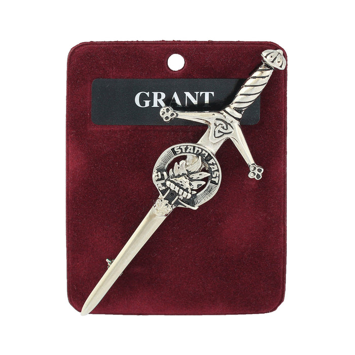 Grant Clan Badge, Kilt Pin, Lapel Pin, Cufflinks, Keyring/Key Fob & Gift Set — Fine Pewter by Art Pewter — Made in Scotland (Shiny Finish) - Heritage Of Scotland - Kilt Pin