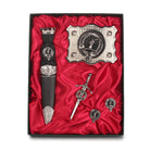 Gunn Clan Badge, Kilt Pin, Lapel Pin, Cufflinks, Keyring/Key Fob & Gift Set — Fine Pewter by Art Pewter — Made in Scotland (Shiny Finish) - Heritage Of Scotland - Gift Set