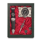 Gunn Clan Badge, Kilt Pin, Lapel Pin, Cufflinks, Keyring/Key Fob & Gift Set — Fine Pewter by Art Pewter — Made in Scotland (Shiny Finish) - Heritage Of Scotland - Gift Set