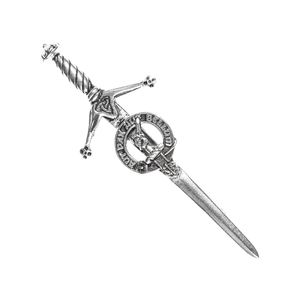 Gunn Clan Badge, Kilt Pin, Lapel Pin, Cufflinks, Keyring/Key Fob & Gift Set — Fine Pewter by Art Pewter — Made in Scotland (Shiny Finish) - Heritage Of Scotland - Kilt Pin