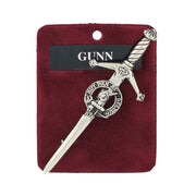 Gunn Clan Badge, Kilt Pin, Lapel Pin, Cufflinks, Keyring/Key Fob & Gift Set — Fine Pewter by Art Pewter — Made in Scotland (Shiny Finish) - Heritage Of Scotland - Kilt Pin